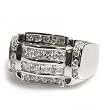 Sterling Silver Men's Rings with Clear Cubic Zirconia - Sizes: 8-14