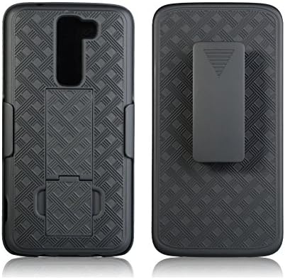 LG K7 Case - [New Design] SLIM Shell Holster Combo Case 2 Pieces With Lifetime Warranty (Black)