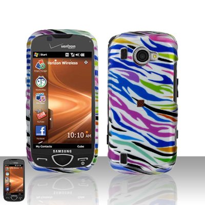 Rainbow Zebra Blue Green Purple Stripe Rubber Texture Samsung Omnia 2 II i920 Snap on Cell Phone Case Rainbow Zebra Blue Green Purple Stripe Rubber Texture Samsung Omnia 2 II i920 Snap on Cell Phone Case