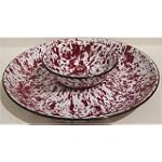 Enamelware Chip & Dip Set, Red Marble $19.29