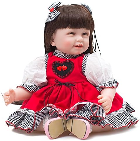Lifelike OMISS Reborn Soft Silicone Toddlers Girls Doll 22" Long Hair for Women Girls Gift