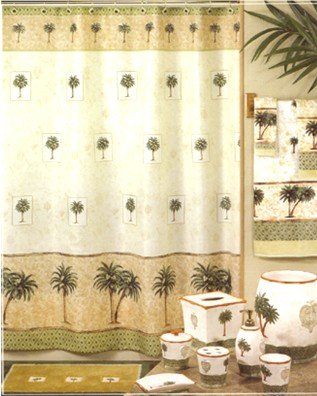 Tropics Palm Trees Fabric Shower Curtain