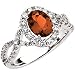 14K White Gold Fire Opal and Diamond Ring
