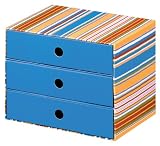Produkt-Bild: NIPS 163124267 SAMBA Schubladenbox A4 mit 3 Schubladen, B 32 x T 24,5 x H 24,5 cm, mehrfarbig