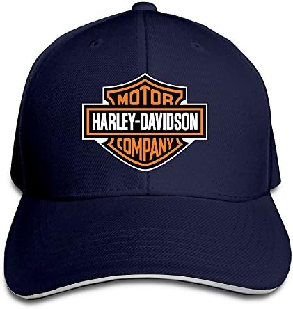 Harley-Davidson Logo Navy Unisex Sandwich Snapback Cap Adjustable