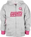New York Giants Youth Girls Grey Chant Full Zip Hooded Sweatshirt