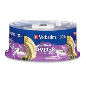 Verbatim DVD+R 4.7GB LightScribe 30pk Spindle