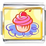 Golden Italian Charm Plated Food Cupcake Photo