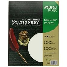 Wausau Paper Executive Royal Cotton Fine Business Paper, 100-Sheets, White, 8.5 x 11-Inch (29668)