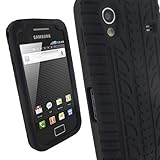 iGadgitz Black Silicone Skin Case Cover with Tire Tread Design for Samsung  ....