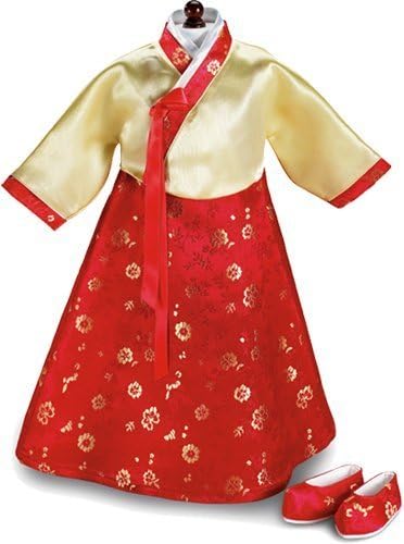 Korean Hanbok Dress &amp; Shoes - Fits 18" American Girl Dolls by Carpatina Dolls
