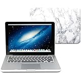 GMYLE 2 in 1 - White Marble Pattern Frosted Matte Hard Case for Macbook Pro Retina 13 inch - With Transparent Keyboard Cover (not fit for 13 Macbook Pro)