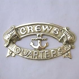 Solid Brass Nautical Sign Crew's Quarters Ships Decor Boat Decoration Wall Mountings Maritime Gifts