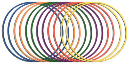 Champion Sports Hula Hoops Pack Of 12 - 3 Sizes PACK OF 12 - 2 EACH OF 6 COLORS 24 DIAMETER
