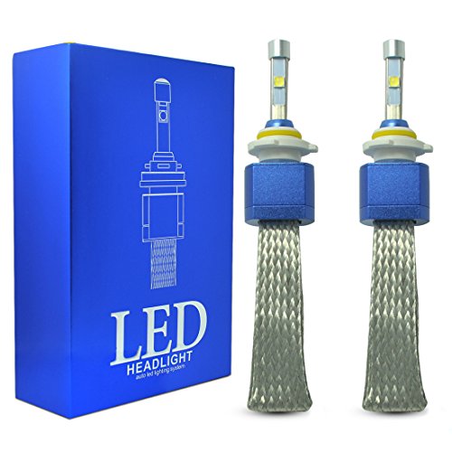 Amak 2pcs LED Headlight Kits CREE XHP50 Chip 9600LM 80W 6000K White High Low Dual Beam All-In-One LED Light Bulbs – H4 9003 – 2 Yr Warranty