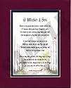 "A Mother & Son" Touching 8x10 Poem, Double-matted in Burgundy Over Dark Green And Enhanced With Watercolor Graphics.