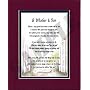 "A Mother & Son" Touching 8x10 poem, Double-matted in Burgundy/Dark Green And Enhanced With Watercolor Graphics.