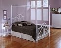 Fashion Bed Group Contour Canopy Twin Bed with Frame, Matte White