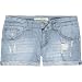 TRUE SOULMATE Raw Edge Metro Stripe Womens Denim Shorts