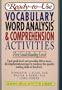 Ready-To-Use Vocabulary, Word Analysis & Comprehension Activities: First Grade Reading Level (Reading Skills Activities Library)