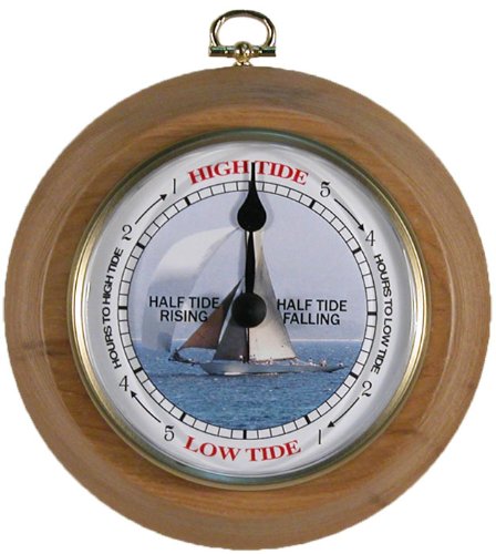 Nautical Tide Clock Sail Boat Dial by West and Company Light Oak