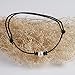 White Pearl Choker Adjustable with Black Leather Cord, 12.5
