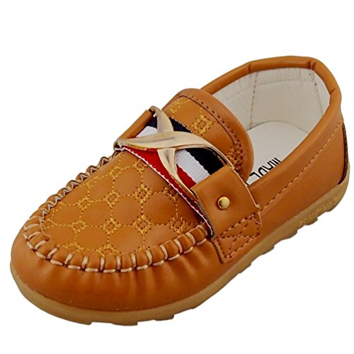 DADAWEN Boy's Girl's Classic Slip-on Loafers Oxford Flat Shoes Yellow US Size 11.5 M Little Kid