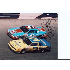Richard Petty and Dale Earnhardt photograph autographed