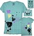 Pucca Love Is Hearts Sea Blue Juniors/Ladies T-shirt Tee