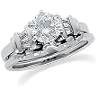 Platinum Diamond Wedding Set Semimount - 0.16 Ct. - CENTER STONE NOT INCLUDED