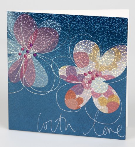 Blue Holographic Floral Mother's Day Card
