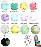 Swarovski Strass Topaz Leaf With Lazer Logo Etched 32mm # 8805-32 Set of 10pc