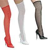 516-GARTER, 5" Heel Thigh High Fishnet Boot in Red, Black or White by Ellie Shoes