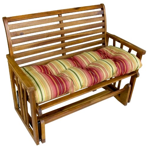 Greendale Home Fashions 46-Inch Outdoor Swing/Bench Cushion, Kinnabari Stripe