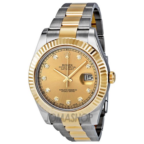 Images for Rolex Datejust II Champagne Dial Automatic Stainless Steel and 18kt Yellow Gold Mens Watch 116333CDO