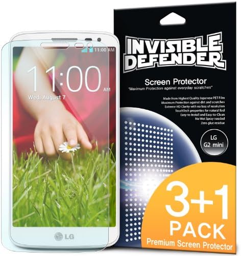 LG G2 Mini Screen Protector - Invisible Defender [3+1 Free/MAX HD CLARITY][Lifetime Warranty] Perfect Touch Precision High Definition (HD) Clarity Film (4-Pack) for LG G2 Mini