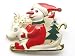 Holiday Merry Christmas Enamel Santa Sleigh Reindeer Festive Ornament Pin Brooch