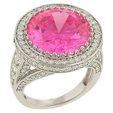 Pave & Bead Set Halo Style Diamond Ring 2.01ct(cz ctr)