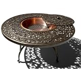 Strathwood St. Thomas Cast-Aluminum Round Table with Fire Pit