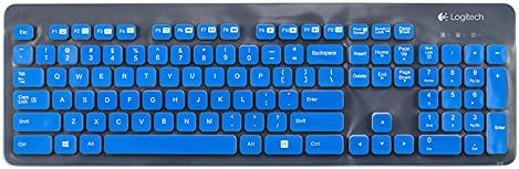CaseBuy Waterproof Silicone Gel Keypad Keyboard Cover Protector Skin for Logitech K310 MK310 Keyboard US Version (Semi-Blue)