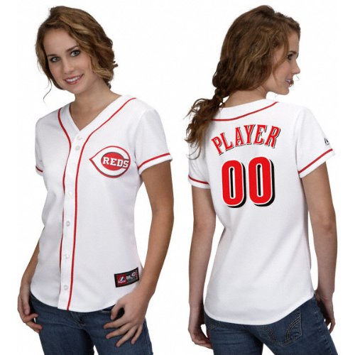 MLB Women's Cincinnati Reds Replica Jersey Personalized (White, Medium)