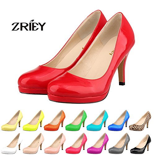 ZriEy women's Close Toe Dress Platform Pump Professional Ladies Stiletto Heel
