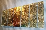 Modern Wall Art Handsanded finish with contemporary painting on metal