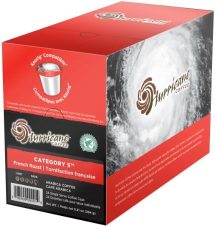 Hurricane Coffee "Category 5 " Blend 4 x 24 (96) Count Single Serve Cups. Rain Forest Alliance