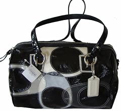 Coach Leather Inlaid Pieced Convertible Satchel Bag 17186 Black Multi