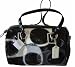 Coach Leather Inlaid Pieced Convertible Satchel Bag 17186 Black Multi