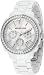 White Acrylic Link Bracelet Quartz Chronograph Crystal Mother Of Pearl
