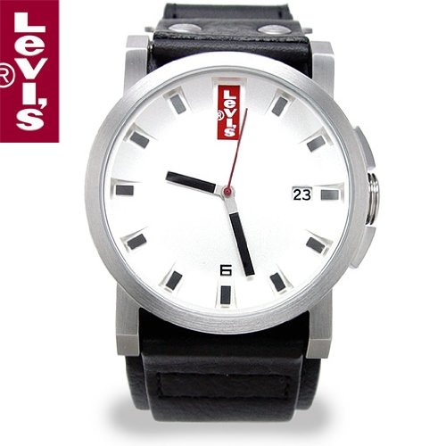 Levis klassische Herrenuhr mit Datum und Lederband – L021GU-1