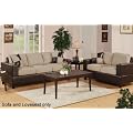 Bobkona Seattle Microfiber Sofa and Loveseat 2-Piece Set in Mushroom Color