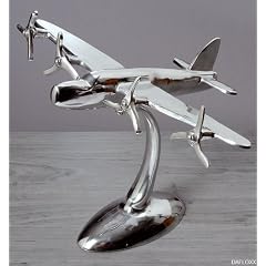 FLUGZEUG AUS ALUMINIUM FLUGZEUGMODELL SILBER DEKO MODELL
